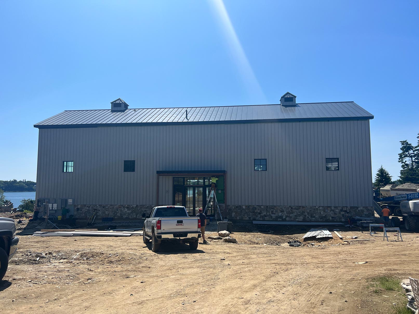 Barn Siding Project by Titan Steel Erectors, on Hope Island in Maine.